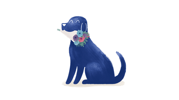 illustration of max with flowers